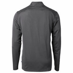 Cincinnati Reds Cutter & Buck Virtue Eco Pique Micro Stripe Recycled Quarter-Zip Pullover Top - Black/Gray
