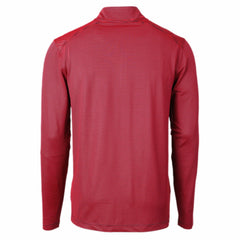 Cleveland Guardians Cutter & Buck Virtue Eco Pique Micro Stripe Recycled Quarter-Zip Pullover Top - Red/Navy