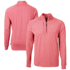 Atlanta Braves Cutter & Buck Adapt Eco Knit Stretch Recycled Quarter-Zip Pullover Top - Heather Red