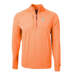 Detroit Tigers Cutter & Buck Adapt Eco Knit Stretch Recycled Quarter-Zip Pullover Top - Heather Orange