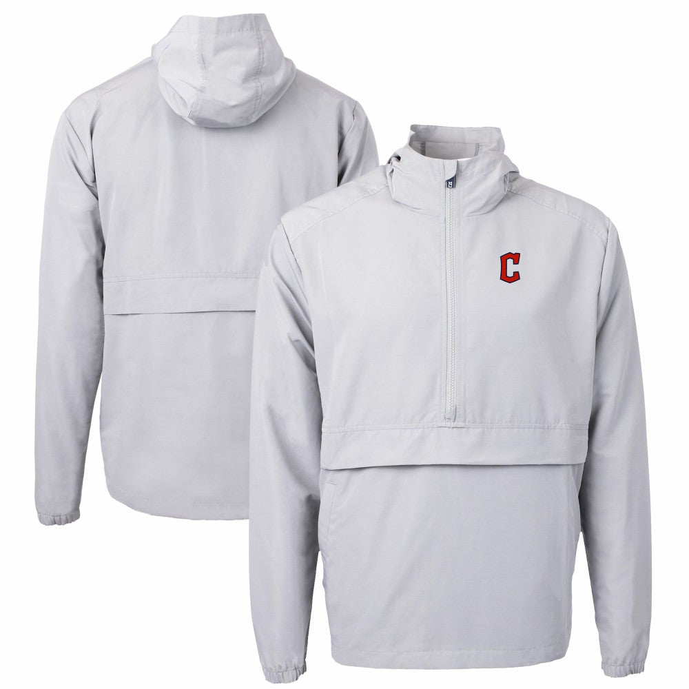 Cleveland Guardians Cutter & Buck Charter Eco Recycled Half-Zip Anorak Jacket - Gray
