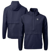New York Yankees Cutter & Buck Charter Eco Recycled Half-Zip Anorak Jacket - Navy