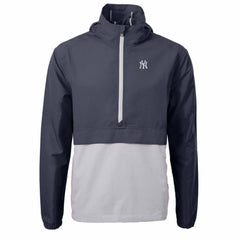 New York Yankees Cutter & Buck Charter Eco Recycled Half-Zip Anorak Jacket - Navy/Gray