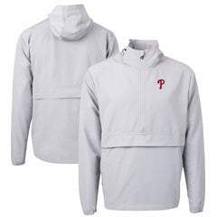 Philadelphia Phillies Cutter & Buck Charter Eco Recycled Half-Zip Anorak Jacket - Gray