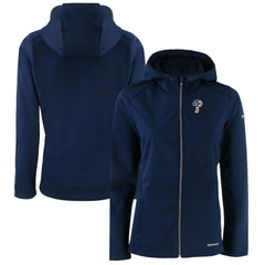 Philadelphia Phillies Cutter & Buck Women's Evoke Eco Softshell Recycled Full-Zip Jacket - Navy