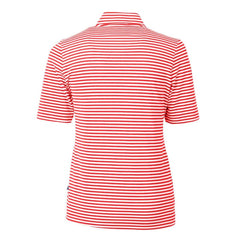 Detroit Tigers Cutter & Buck Women's Virtue Eco Pique Stripe Recycled Quarter-Zip Pullover Top - Red
