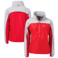 Atlanta Braves Cutter & Buck Women's Charter Eco Recycled Anorak Jacket - Red/Gray