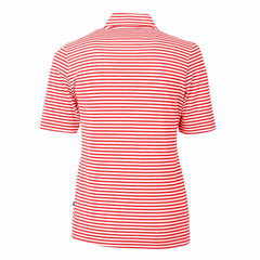 Cincinnati Reds Cutter & Buck Women's Virtue Eco Pique Stripe Top - Red