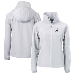 Atlanta Braves Cutter & Buck Women's Charter Eco Recycled Full-Zip Jacket - Gray