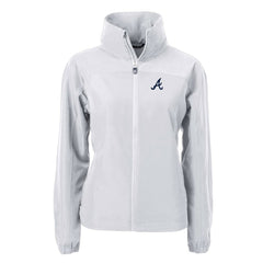 Atlanta Braves Cutter & Buck Women's Charter Eco Recycled Full-Zip Jacket - Gray