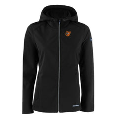 Baltimore Orioles Cutter & Buck Women's Evoke Eco Softshell Recycled Full-Zip Jacket - Black