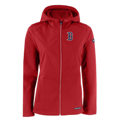 Boston Red Sox Cutter & Buck Women's Evoke Eco Softshell Recycled Full-Zip Jacket - Red