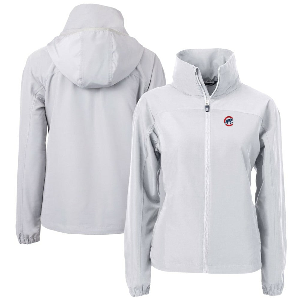 Chicago Cubs Cutter & Buck Women's Charter Eco Recycled Full-Zip Jacket - Gray