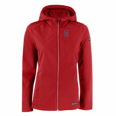 Cleveland Guardians Cutter & Buck Women's Evoke Eco Softshell Recycled Full-Zip Jacket - Red