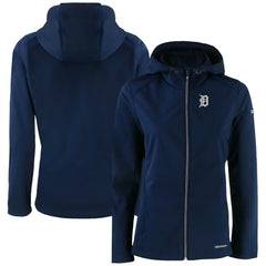 Detroit Tigers Cutter & Buck Women's Evoke Eco Softshell Recycled Full-Zip Jacket - Navy