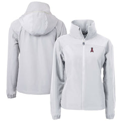 Los Angeles Angels Cutter & Buck Women's Charter Eco Recycled Full-Zip Jacket - Gray