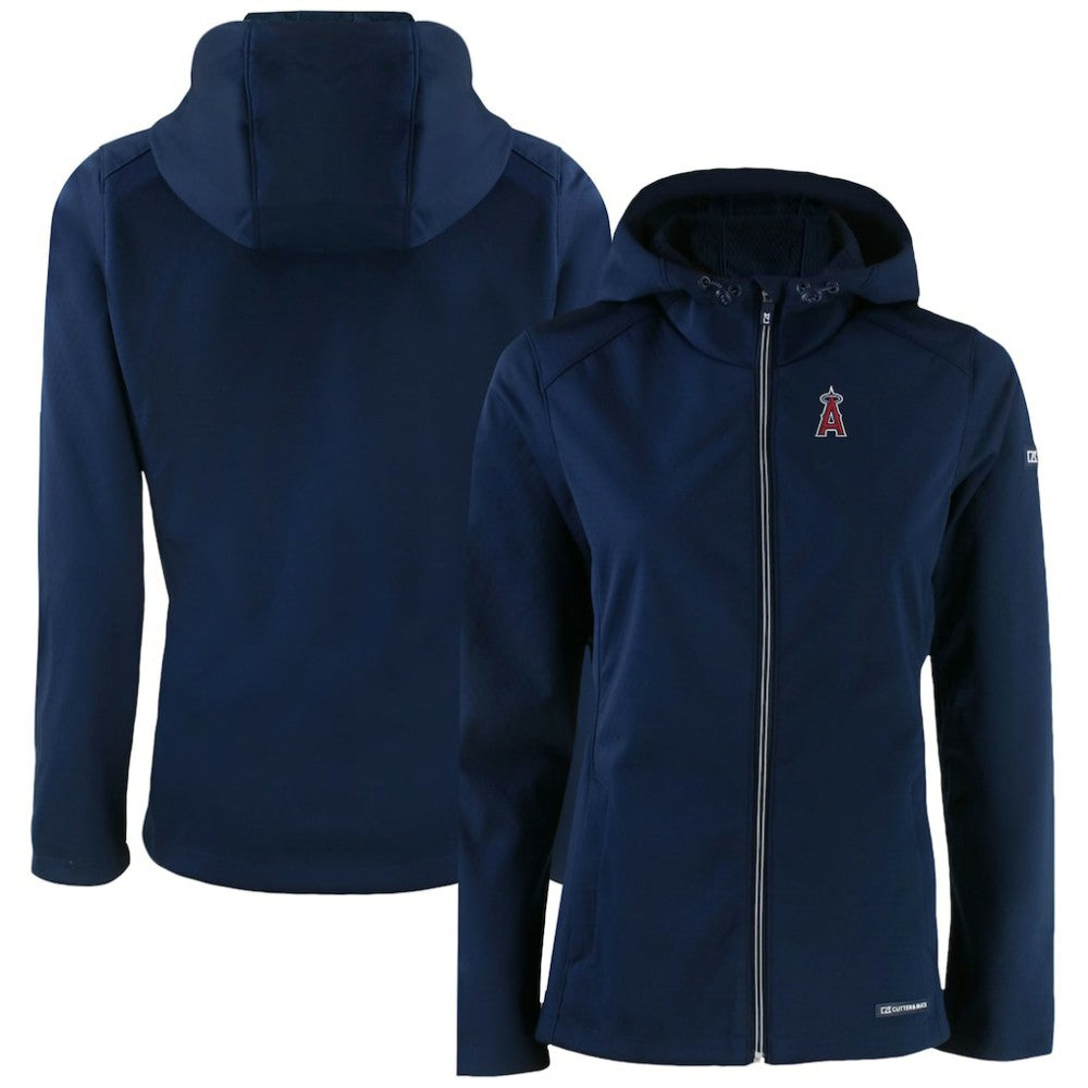 Los Angeles Angels Cutter & Buck Women's Evoke Eco Softshell Recycled Full-Zip Jacket - Navy