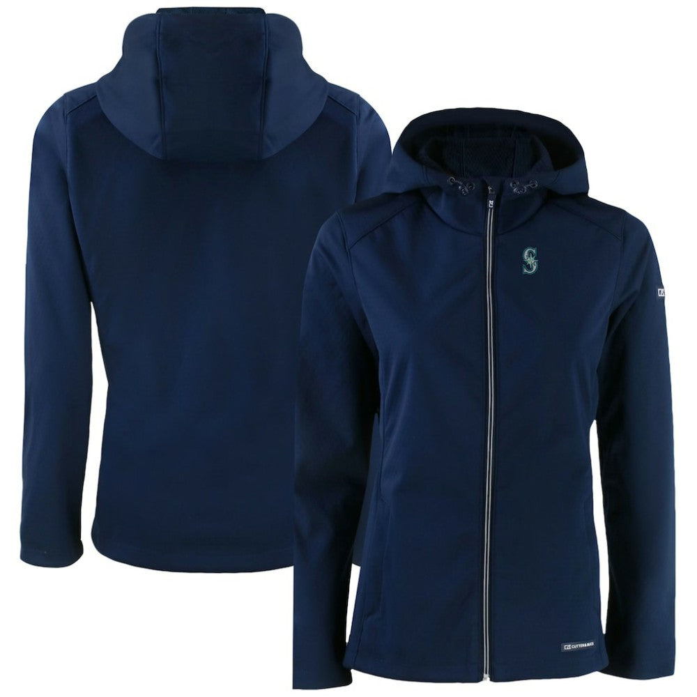 Seattle Mariners Cutter & Buck Women's Evoke Eco Softshell Recycled Full-Zip Jacket - Navy