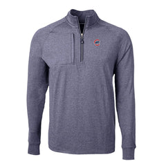 Chicago Cubs Cutter & Buck Big & Tall Adapt Eco Knit Stretch Recycled Quarter-Zip Pullover Top - Heather Navy