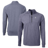 New York Yankees Cutter & Buck Big & Tall Adapt Eco Knit Stretch Recycled Quarter-Zip Pullover Top - Heather Navy
