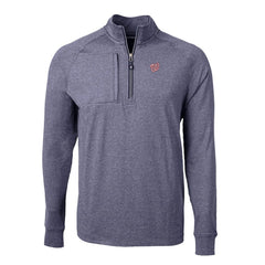 Washington Nationals Cutter & Buck Big & Tall Adapt Eco Knit Stretch Recycled Quarter-Zip Pullover Top - Heather Navy