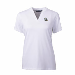 NFL Los Angeles Chargers Cutter & Buck Women's Helmet Logo DryTec Forge Stretch V-Neck Blade Top