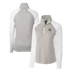NFL San Francisco 49ers Cutter & Buck Women's Helmet Logo DryTec Forge Tonal Stripe Stretch Half-Zip Top