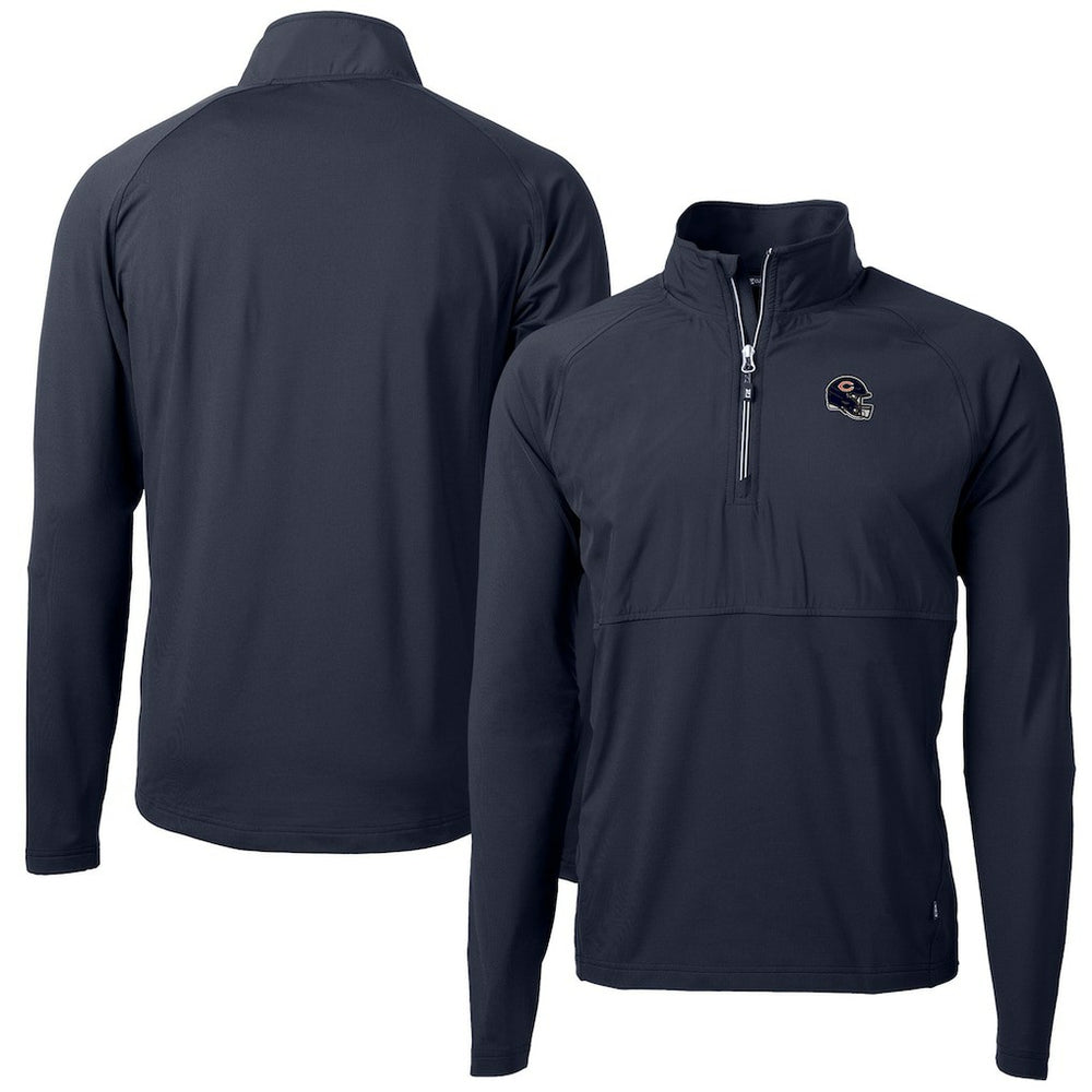 NFL Chicago Bears Cutter & Buck Helmet Adapt Eco Knit Hybrid Recycled Quarter-Zip Pullover Top