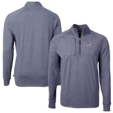 New York Yankees Cutter & Buck Americana Logo Big & Tall Adapt Eco Knit Stretch Recycled Quarter-Zip Pullover Top - Heather Navy