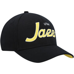 Utah Jazz MVP Team Script 2.0 Stretch Snapback Hat - Black | Mitchell & Ness outlet