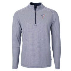 Philadelphia Phillies Cutter & Buck Americana Logo Virtue Eco Pique Stripe Recycled Quarter-Zip Pullover Top - Navy