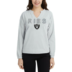 NFL Las Vegas Raiders Concepts Sport Women's Sunray Notch Neck Long Sleeve Top