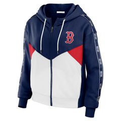 Boston Red Sox WEAR by Erin Andrews Women's Color Block Full-Zip Hoodie - Navy/White
