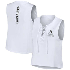 Chicago White Sox WEAR by Erin Andrews Women's Lace-Up Tank Top - White