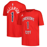 Zion Williamson New Orleans Pelicans Jordan Brand Youth Name & Number Statement T-Shirt - Red cheap