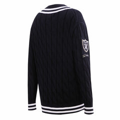 NFL Las Vegas Raiders Pro Standard Women's Prep V-Neck Pullover Sweater