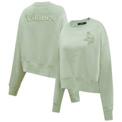 NFL Minnesota Vikings Pro Standard Women's Oversized Cropped Neutral Pullover Sweatshirt