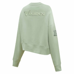 NFL Minnesota Vikings Pro Standard Women's Oversized Cropped Neutral Pullover Sweatshirt
