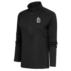 St. Louis Cardinals Antigua Women's Brushed Metallic Tribute Half-Zip Pullover Top - Gray