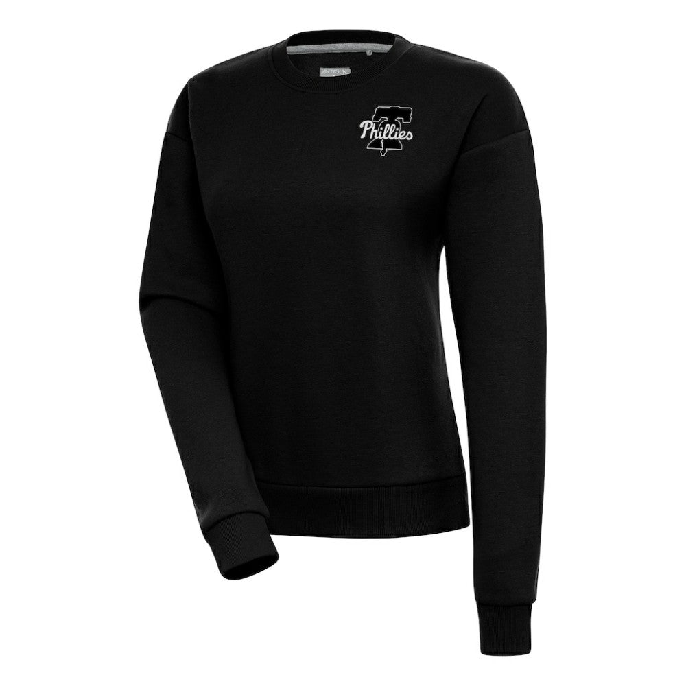 Philadelphia Phillies Antigua Women's Brushed Metallic Victory Pullover Sweatshirt - Black