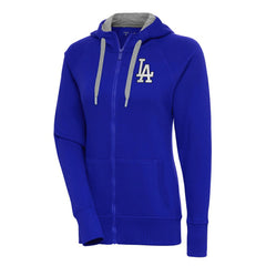 Los Angeles Dodgers Antigua Women's Brushed Metallic Victory Full-Zip Hoodie - Royal