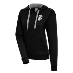 San Francisco Giants Antigua Women's Brushed Metallic Victory Pullover Hoodie - Black