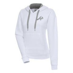 Atlanta Braves Antigua Women's Brushed Metallic Victory Pullover Hoodie - White