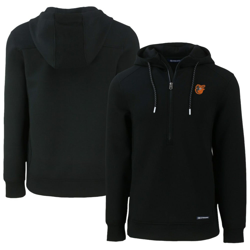 Baltimore Orioles Cutter & Buck Roam Eco Half-Zip Recycled Pullover Hoodie - Black