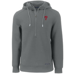 Philadelphia Phillies Cutter & Buck Roam Eco Half-Zip Recycled Pullover Hoodie - Gray