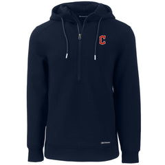 Cleveland Guardians Cutter & Buck Roam Eco Half-Zip Recycled Pullover Hoodie - Navy