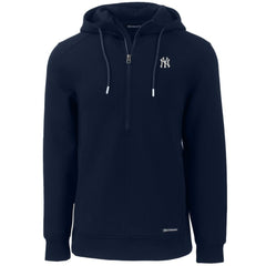 New York Yankees Cutter & Buck Roam Eco Half-Zip Recycled Pullover Hoodie - Navy