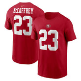 NFL San Francisco 49ers Christian McCaffrey Player Name & Number T-Shirt