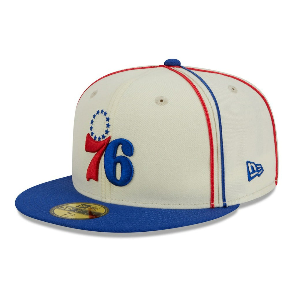 Philadelphia 76ers Piping 2-Tone 59FIFTY Fitted Hat - Cream/Royal | New Era online