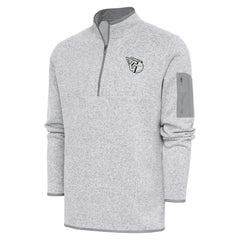 Cleveland Guardians Antigua Metallic Fortune Quarter-Zip Pullover Jacket - Pewter